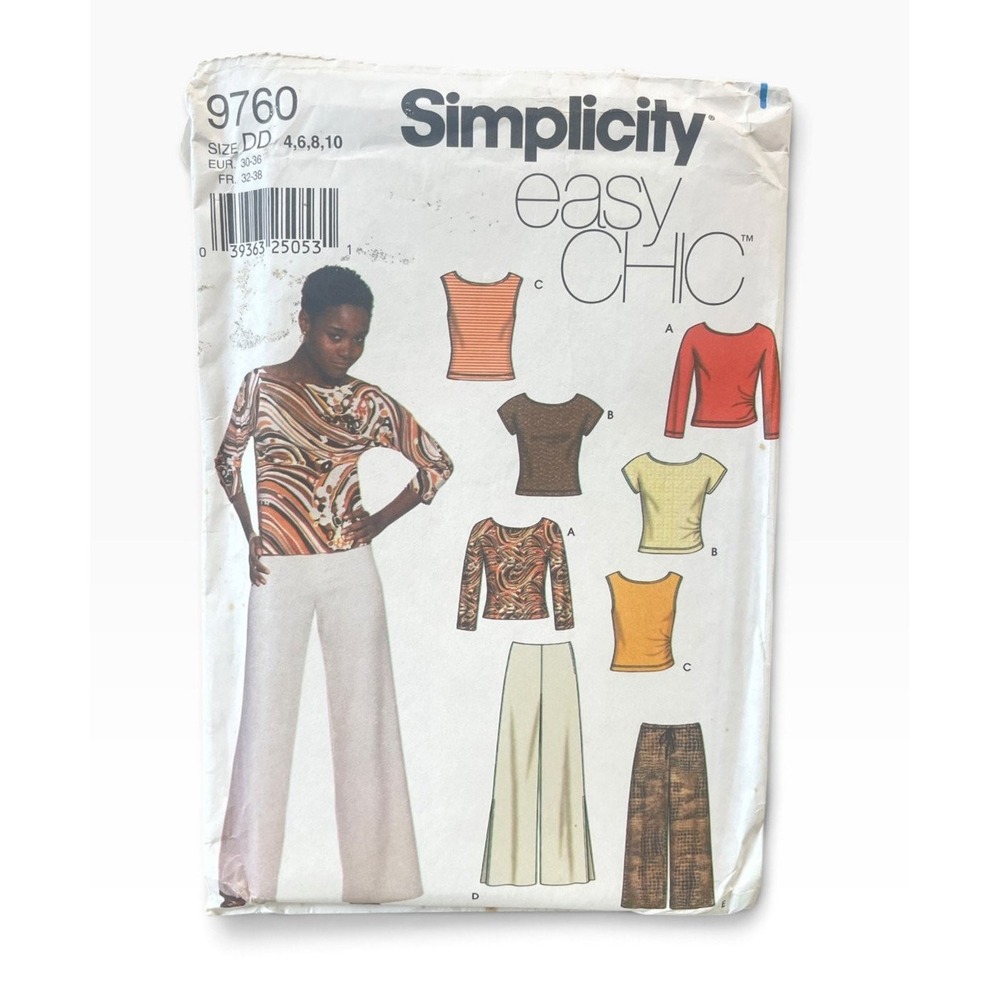 Simplicity 9760 Misses Knit Tops & Pants US 4-10 90s Easy Chic Uncut FF